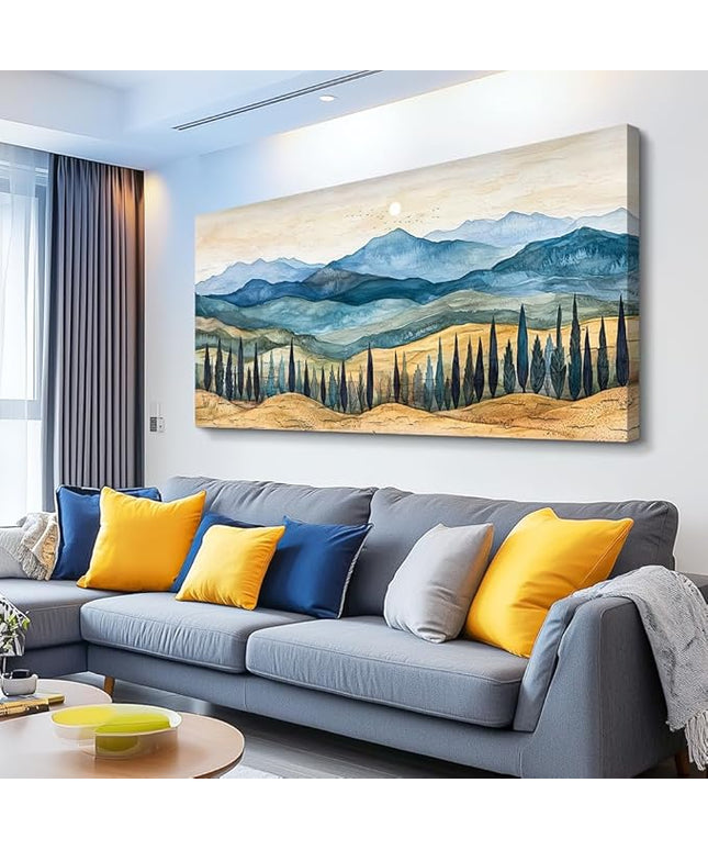 ZUITINGHUA Canvas Wall Art For Living Room Wall Decor For Bedroom Office Wall Decoration Mountains Landscape Painting Abstract Pictures Artwork Room Aesthetic Home Decor 20x40 In