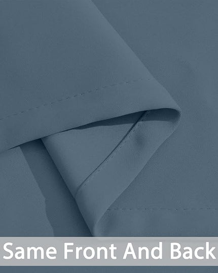 Yakamok Blackout Curtains Room Darkening Thermal Insulated with Grommet Window Curtain for Bedroom/Living Room(38Wx72L inch, Stone Blue, 2 Panels)
