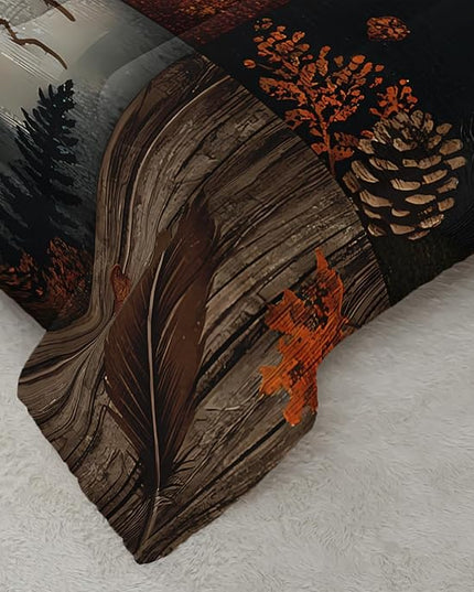 AILONEN Retro Rustic Bear Comforter Set for Bedroom Decor,Vintage Animal Bedding Sets Full Size,Forest Wildlife Theme Duvet Set,3-Piece, 1 Quilt and 2 Pillowcases,Soft Microfiber