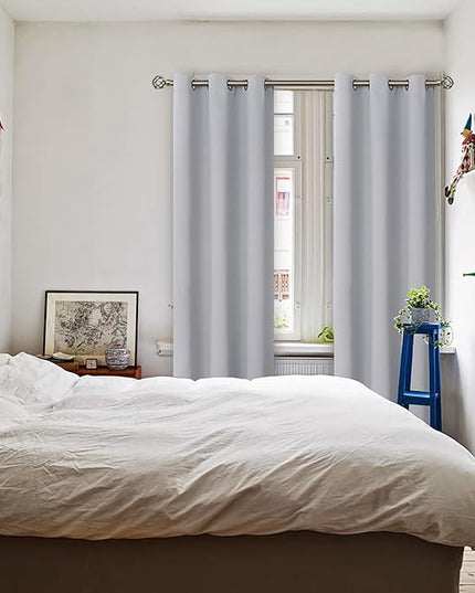 BGment Room Darkening Curtains 84 Inches Long - Grommet Thermal Insulated Drapes Window Treatment Curtains for Bedroom, 2 Panels, 42 x 84 Inch, Light Grey
