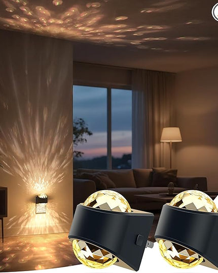 Night Light, Night Lights Plug into Wall, LED Projector Night Light, Soft White for Bedroom, Dimmable Brightness Dusk to Dawn Nightlight for Kids, Nursery, Bathroom, Home Decor, Gaming Room, 2 Pack