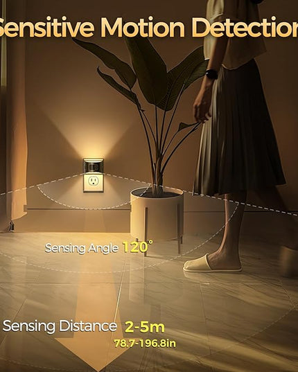 DORESshop LED Night Light[2 Pack], Night Lights Plug into Wall, 3 Mode Plug in Night Light with Motion Sensor, Dusk to Dawn Sensor, Nightlights for Adults, Bedroom, Bathroom, Hallway