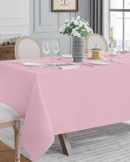 VidaFete Tablecloth 6 Pack 90 * 156inch Rectangle Table Cloth Polyester, Stain Wrinkle Resistant Polyester Dining Table Cover for Kitchen Dinning Party Wedding Rectangular Buffet Decoration(Pink)