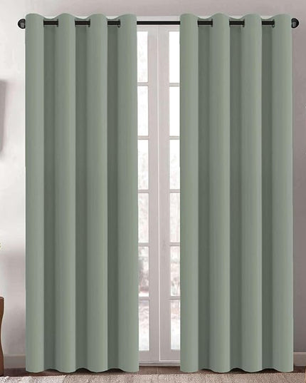 H.VERSAILTEX Thermal Insulated Blackout Window Panels Microfiber Formaldehyde-Free Kids Curtains for Holiday Season Home Decoration,Grommet Top,52 by 96 - Inch - Cyan - Set of 2