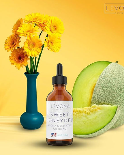 Levona Scent Oil Diffuser Essential Oils: Essential Oils Home Luxury Scents - Sweet Honeydew Essential Oil - Sweet & Fresh Notes of Nectarine and Floral Rose Essential Oil - 120 Ml Fragrance Oils