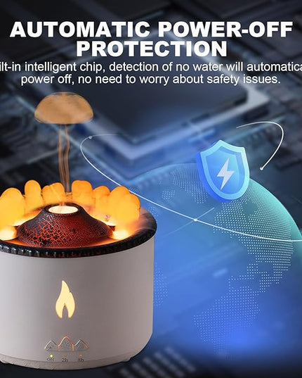 MINGPINHUIUS Volcano Humidifier Aromatherapy Essential Oil Diffuser, 2 Mist Modes: Flame and Volcano, Large Capacity with Timer Waterless Auto-Off for Home, Office, Yoga, or Gym (Red & Blue)