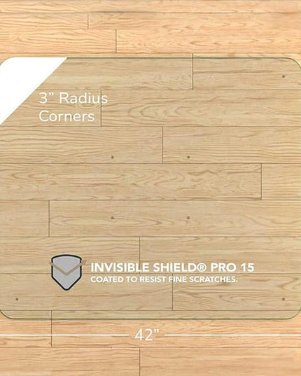 Vitrazza Glass Chair Mat 36” x 42” Superior ¼ Thick, Chiaro Standard Clear, Certified Tempered Safety Glass, Delivers a Smooth Glide, Protects Carpet or Wood, Beautiful in Home or Office.