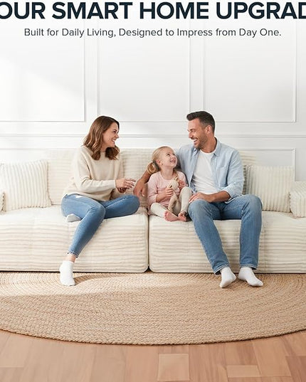 Marine Moon 111" Modular Sectional Sofa, 4-Seat Oversized Deep Seat Cloud Couch, No Assembly Required, Convertible Straight Sofa to L-Shaped for Living Room, Apartment & Home, White