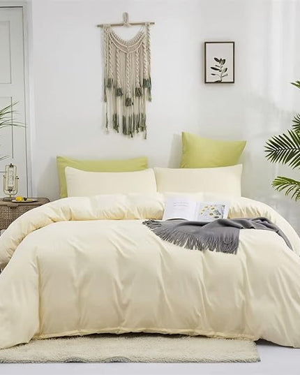 Houseri Ivory Comforter Set Cal King Beige Bedding Comforter California King Cream Yellow Comforter Sets Oversized for Men Women Off-White Bedding Beige Yellow Comforter Blanket Cal King Sized