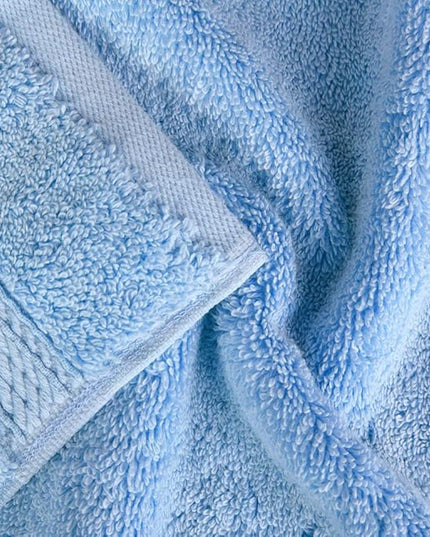 Superior Egyptian Cotton Pile Face Towel/Washcloth Set of 6, Ultra Soft Luxury Towels, Thick Plush Essentials, Absorbent Heavyweight, Guest Bath, Hotel, Spa, Home Bathroom, Shower Basics, Light Blue