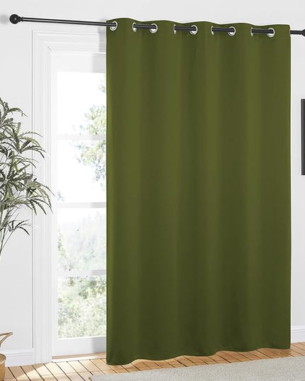 NICETOWN Olive Green Blackout Curtains 84 inch Length, Grommet Top Room Darkening Drapes for Bedroom Living Room, Light Blocking Window Covering for Privacy (W66 x L84 Inch, 1 Panel)