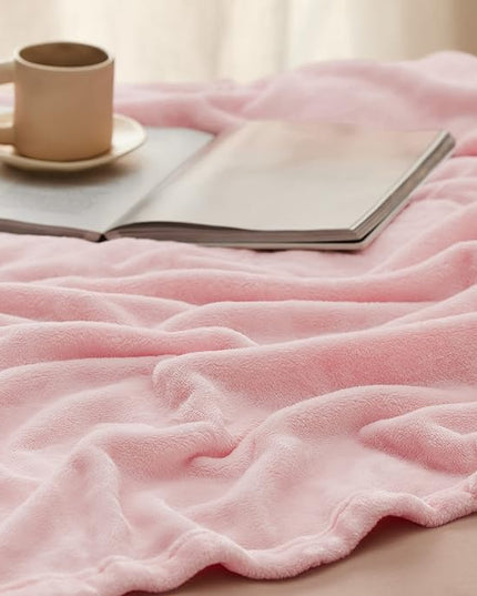 Bedsure GentleSoft Pink Fleece Blanket - 300GSM Soft Lightweight Plush Cozy Blankets for Bed, Sofa, Couch, Travel, Camping, 50x70 inches