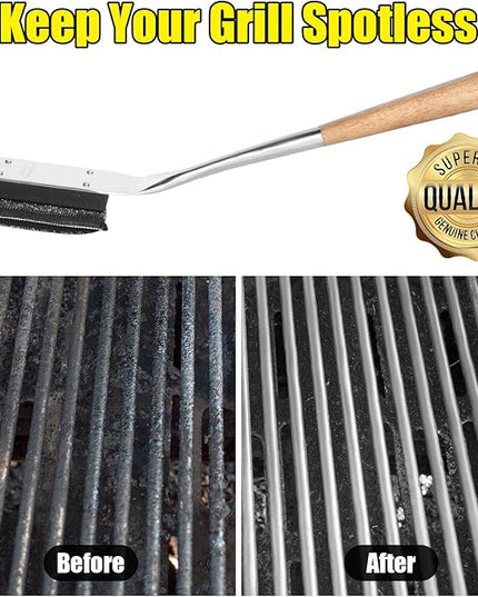 BBQ Replaceable Scraper Cleaning Head, Durable for Cast Iron or Stainless-Steel Grates, Barbecue Cleaner (Only Replaceable Cleaning Head No Grill Brush)