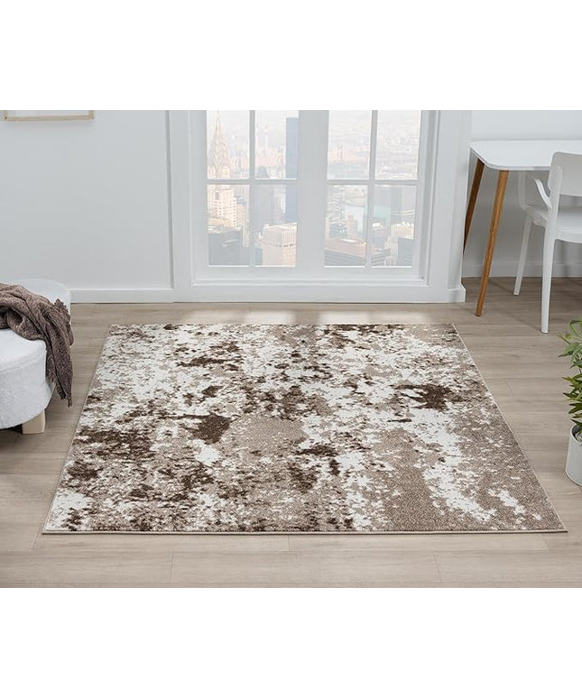 Keen Home Design Area Rugs - 10ft Round Non-Shedding, Abstract Rugs for Kitchen, Living Room, Bedroom, Dining Room, Entryway - Size: 10' Square, Multi