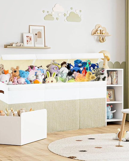 Large Toy Box Chest,Toy Storage Organizer,Storage Bins with Lids,Stuffed Animal Storage,Toy Bins for Kids,Toddlers,Baby,Girls,Nursery,Living Room,playroom(Beige)