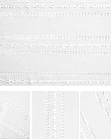 Artoid Mode Rustic Cotton Linen Table Runner, Seasonal Embroidered Hollow Kitchen Dining Table Decoration for Home Party Decor 13x108 Inch