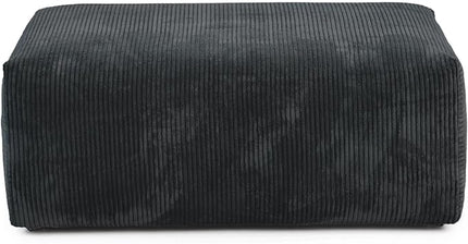 JACH 39.37" Oversized Ottoman Seater for Living Room, Deep Seat Extra Sofa Seater, Minimalist Chaise Ottoman, Modern Corduroy Ottomans for Living Room, Apartment, Black ﻿