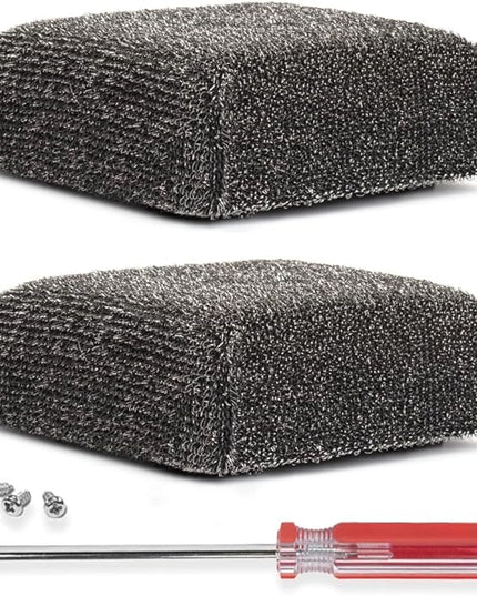 BBQ-AID 2-Pack Bristle Free Grill Brush Replacement Heads, Grill Cleaning Bristle Free Brush - for 2025 Model Brush and Scraper. Stainless Steel Poly Mesh Blend - No Scratch Cleaning for Any Grill