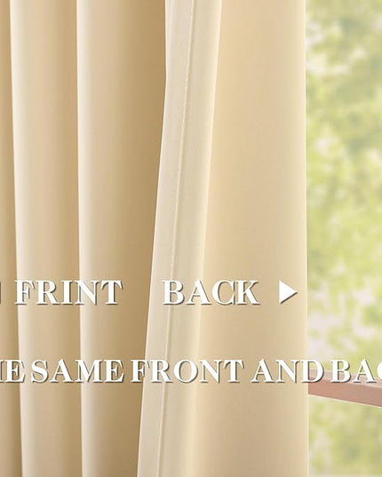 DONREN Beige Pinch Pleated Blackout Curtains with Hooks - 78 inch Length Room Darkening Thermal Insulated Window Curtain Drapes for Living Room Bedroom Set of 2 Panels 40" Wx78 L