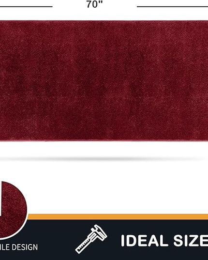 PURRUGS Dirt Trapping Door Mat 31.5" x 70", Non-Slip Machine Washable Entry Rug, Shoe Scraper, Dog Doormat, Super Absorbent Welcome Mat for Front & Back Door, Muddy Shoes & Paws, Burgundy Red