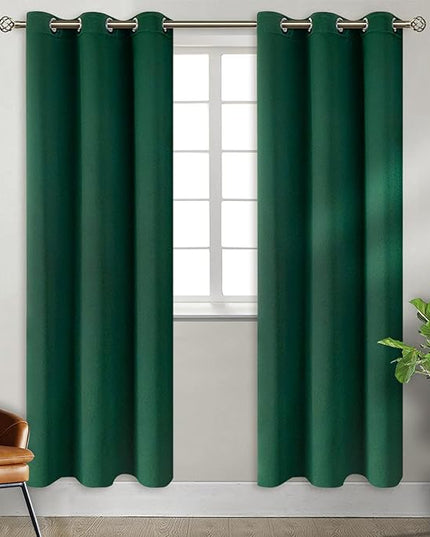 BGment Blackout Curtains for Bedroom - Grommet Thermal Insulated Room Darkening Drapes for Living Room, Set of 2 Panels (38 x 84 Inch, Emerald Green)