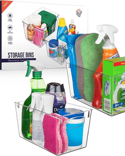 ClearSpace Clear Plastic Storage Bins – Perfect Kitchen Organization and Storage or Pantry Storage – Fridge Organizer, Pantry Organization and Clear Storage Bins, Cabinet Organizers