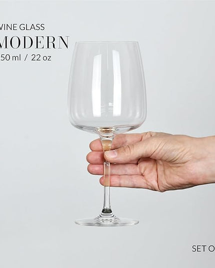 Krosno Large White Wine Glasses, Set of 4, 16.2 oz, Modern Collection, Premium Crystalline Glass, Perfect for Everyday, Dishwasher Safe, Made in Europe