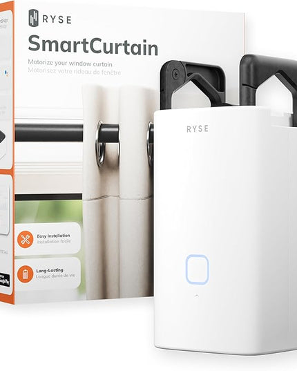 Ryse SmartCurtain | Motorized Curtain | Turn Current Curtains into Electric, Automated Drapes | Easy Install | Works with Existing Single or Double Curtain | Phone App Enabled | Charger Not Included