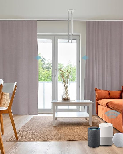 SmartWings Automatic Curtain Opener with Drapery, Motorized Vertical Blinds with Remote, Electric Closet Doors Sliding Panels Compatible with Alexa Google Homekit, 93% Blackout Pink