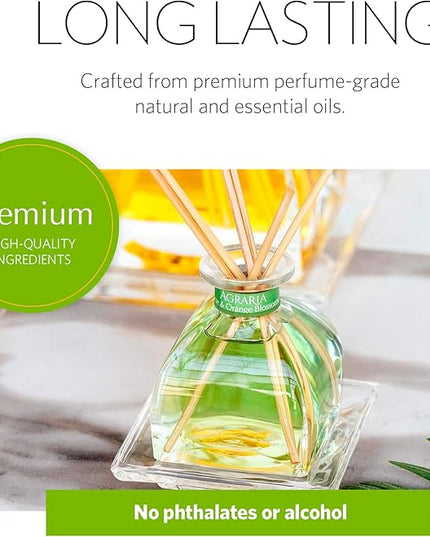 AGRARIA AirEssence Flower and Reed Diffuser Set, Handmade Sola Flower Botanical Home Fragrance Set, Scented Oil Reed Diffuser Gift for All Occasions