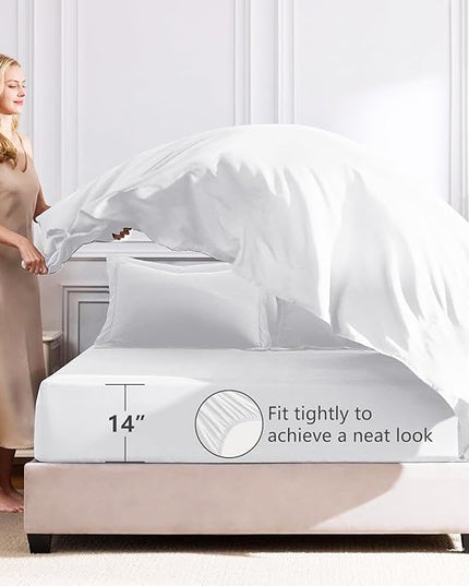 CozyLux Queen Comforter Set White - Bed in a Bag Queen Size 7 Pieces, Luxury Soft Bed Set for All Seasons, Bedding Set with Down Alternative Comforter, Sheets, Pillowcases & Shams