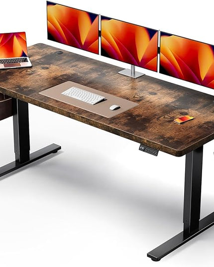 SIAGO Electric Standing Desk Adjustable - 71x30 Inch Sit Stand Desk with 1 Inch Thick Tabletop, Double Beam Frame, 3 Memory Height Adjustment, Cable Management for Home Office