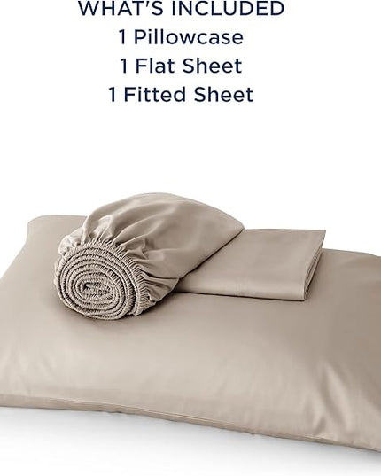 Bedsure Cooling Sheets Twin XL, Rayon Derived from Bamboo, Breathable & Soft Twin XL Sheet Sets, Deep Pocket Up to 16 Inches, Hotel Luxury Silky Dorm Bedding for Hot Sleepers, Simply Taupe