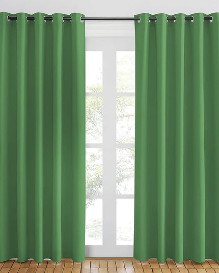 NICETOWN Froest Green Blackout Curtains 84 inch Length, Grommet Top Room Darkening Drapes for Bedroom Living Room, Light Blocking Window Covering for Privacy (W66 x L84 Inch, 1 Panel)