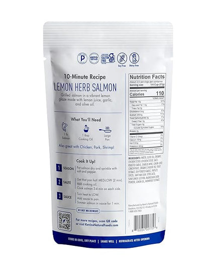 Kevin's Natural Foods Lemon Herb Sauce - Paleo Simmer Stir-Fry Sauce, Gluten Free, No Preservatives, Non-GMO - 3 Pack