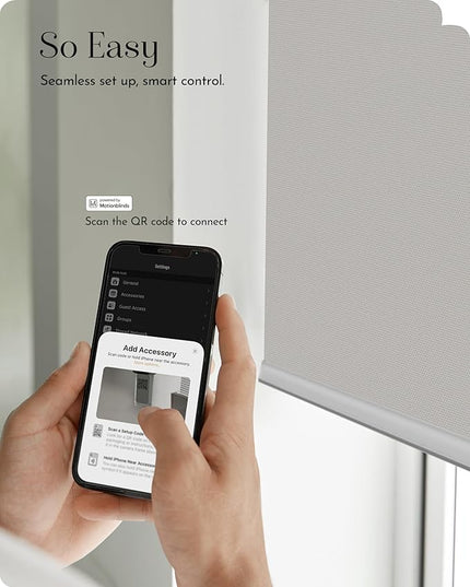 Graywind Smart Roller Shades 100% Blackout Window Blinds with APP Control Customized Automatic Shades for Home and Office(39" Wx72 H,White)