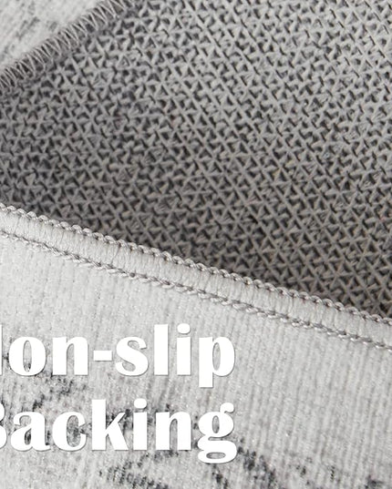 jinchan Lima 8x10 Machine Washable Area Rugs for Living Room - Vintage Floral Stain Resistant Low Pile Ultra-Thin Non Slip Accent Rug for Bedroom Kitchen Dining Room Home Office (8x10ft, Grey)