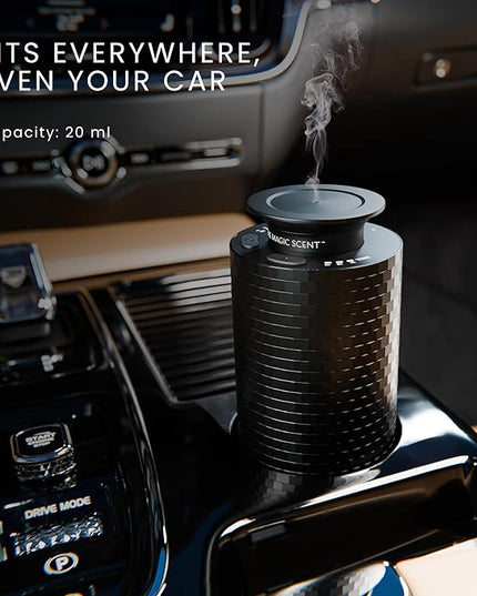 The Magic Scent Mini USB Car Diffuser - Waterless Scent Machine for Home & On-The-Go - Intensity Control & Timer - Waterless Oil Diffuser - Rechargeable Car Air Freshener Diffuser up to 400 sq. ft.