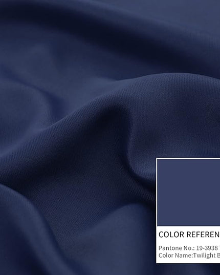 BGment Short Blackout Curtains 30 Inch Length for Small Windows - 34 x 30 inch Curtains Rod Pocket and Back Tab Thermal Insulated Room Darkening Curtains for Kitchen/Cafe Room, 2 Panels, Navy
