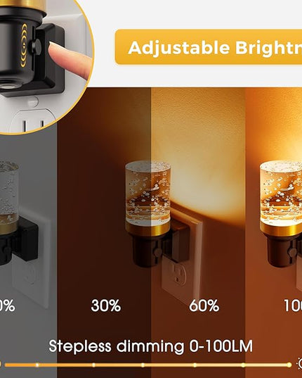 L LOHAS LED Night Light, Dimmable Night Lights Plug into Wall, Automatic Night Lights Plug in with Auto Light Sensor, 1800K Amber Warm Light 0-100LM Brightness LED Night Light for Hallway Bedroom