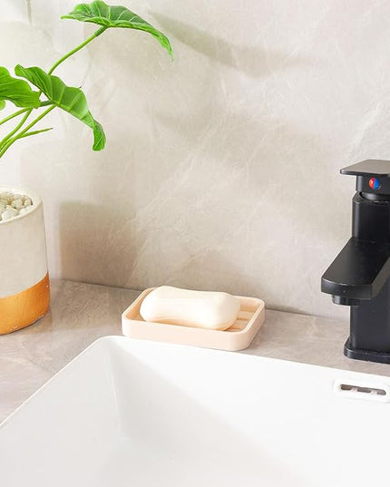 Silicone Kitchen Sink Organizer Tray for Multiple Usage,Easy Clean Sponges Holder for Kitchen Bathroom Counter or Sink,Dish Soap Dispenser,Scrubber,Bottle,Cup Tapioca 4.9”x 3.2”