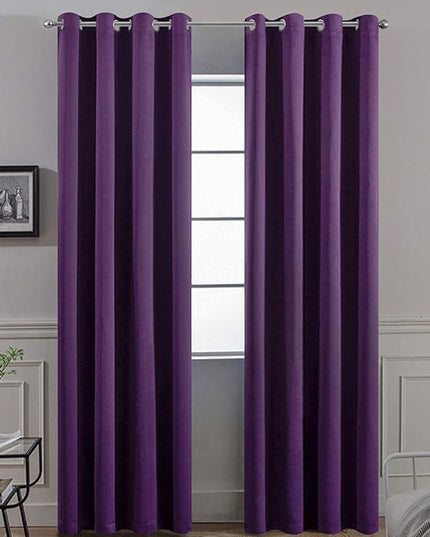 Yakamok Purple Blackout Curtains Room Darkening Thermal Insulated Grommet top Window Curtains for Living Room, 52 x 84 Inch,One Pair