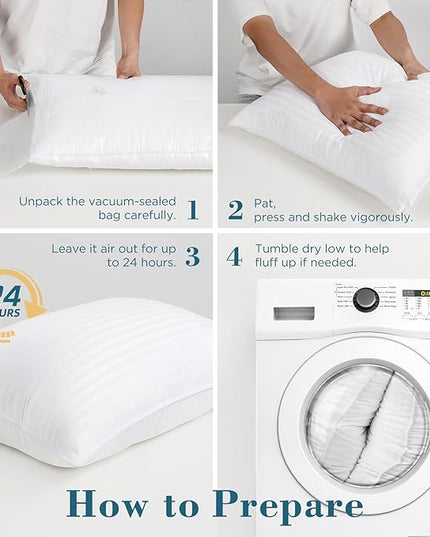 viewstar Bed Pillows Queen Size Set of 2, Hotel Collection, Down Alternative Pillow for Back, Stomach or Side Sleepers, Soft