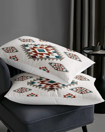 AILONEN Ethnic Geometric Bedding Set Queen Size Comforter Set for Boys Girls Adults, Navajo Ornaments Native Americans Tribal Print Quilt Set Soft Breathable 3 Pieces,1 Comforter and 2 Pillowcases