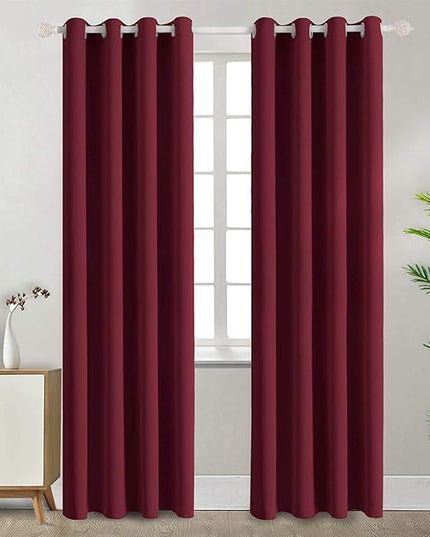 BGment Blackout Curtains for Bedroom - Grommet Thermal Insulated Room Darkening Curtains for Living Room, Set of 2 Panels, Each 55 x 96 Inch, Burgundy Red
