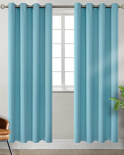 BGment Blackout Curtains - Grommet Thermal Insulated Room Darkening Bedroom and Living Room Curtains, Set of 2 Panels (52 x 84 Inch, Aqua)