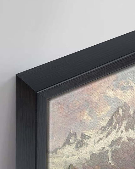 Aubeeba Framed Mountain Wall Art Landscape Painting Home Decor,Vintage Forest Wall Art Canvas Prints Scenery Decor for Living Room Office 12x16 inches