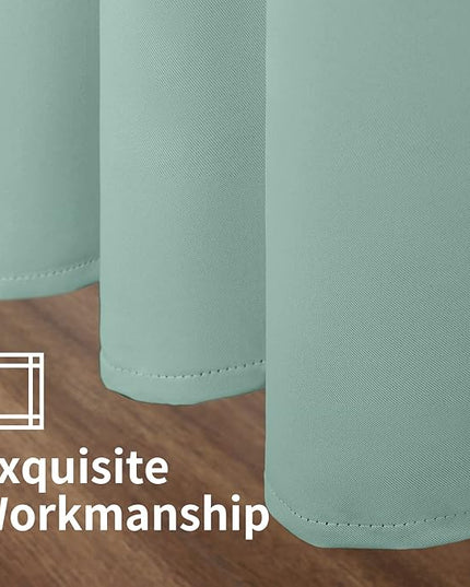 YoungsTex Sage Green Blackout Curtains for Living Room Windows - 84 Inch Length Thermal Insulated Drapes with Grommet Room Darkening Privacy for Bedroom, 2 Panels, 52 x 84 Inch