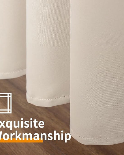 YoungsTex Champagne Blackout Curtains 84 Inches Length for Living Room - Grommmet Room Darkening Thermal Insulated Drapes for Bedroom Dining Room Office Privacy, 2 Panels, 52 x 84 Inch