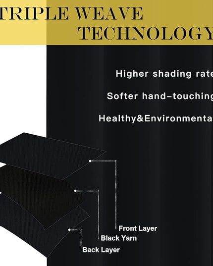 NICETOWN Blackout Bedroom Window Curtain Drape - (52 by 120 inches, Black, Sold as 1 Panel) Thermal Insulated Solid Grommet Drape for Hall/Dining Room